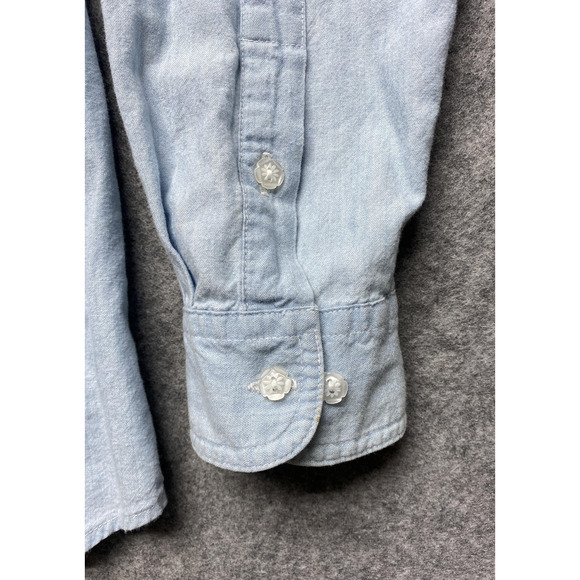 Vintage Disney Pooh Tigger Piglet Shirt Womens Large Blue Denim 90s Embroidery - Picture 9 of 10